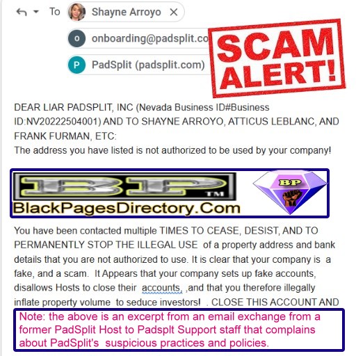 Black Pages Reports: PadSplit Housing Scams