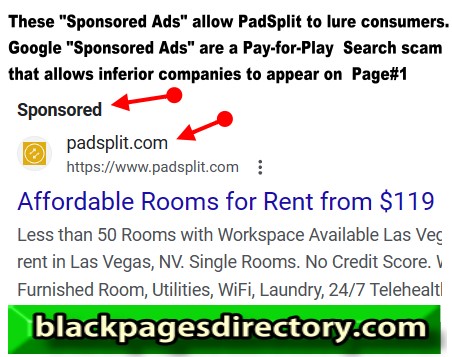 PadSplit Google Ad: Black Pages Reports